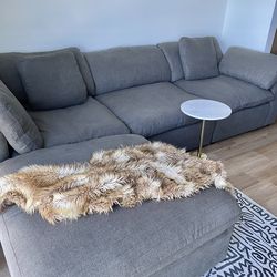 Picket House Furnishings Haven Modern Charcoal 3-Piece Sectional + Ottoman