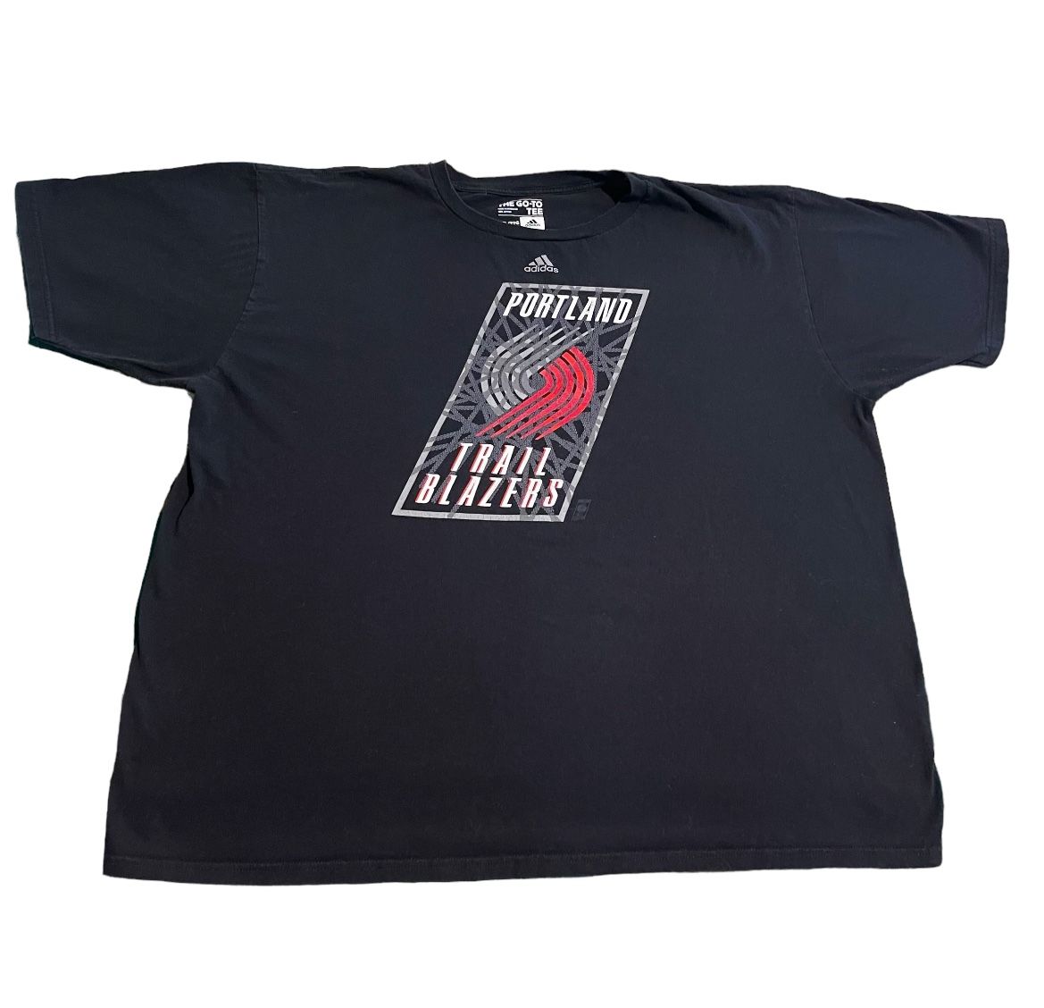Portland Trail Blazers Shirt Men 2XL Black Adidas Basketball NBA Athletic Tee