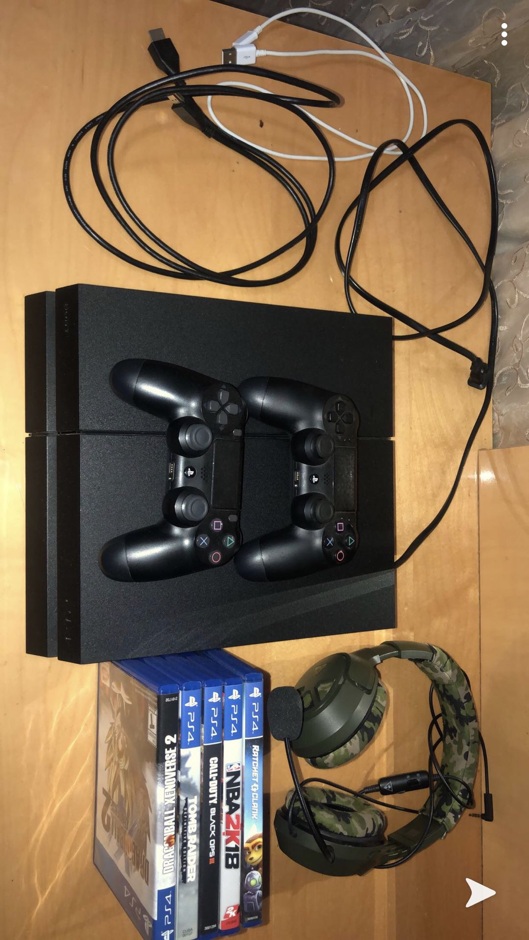 PS4- with controllers, headset, games.