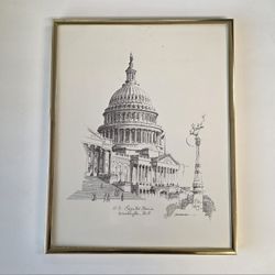 Don Cannavaro “The U.S. Capitol Dome, Washington DC” Framed Lithograph Signed