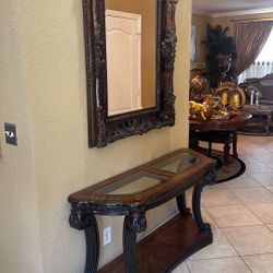 Side Table And Wall Mirror 