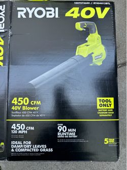 40V 120 MPH 450 CFM Cordless Battery Variable-Speed Jet-Fan Leaf Blower (Tool-Only)