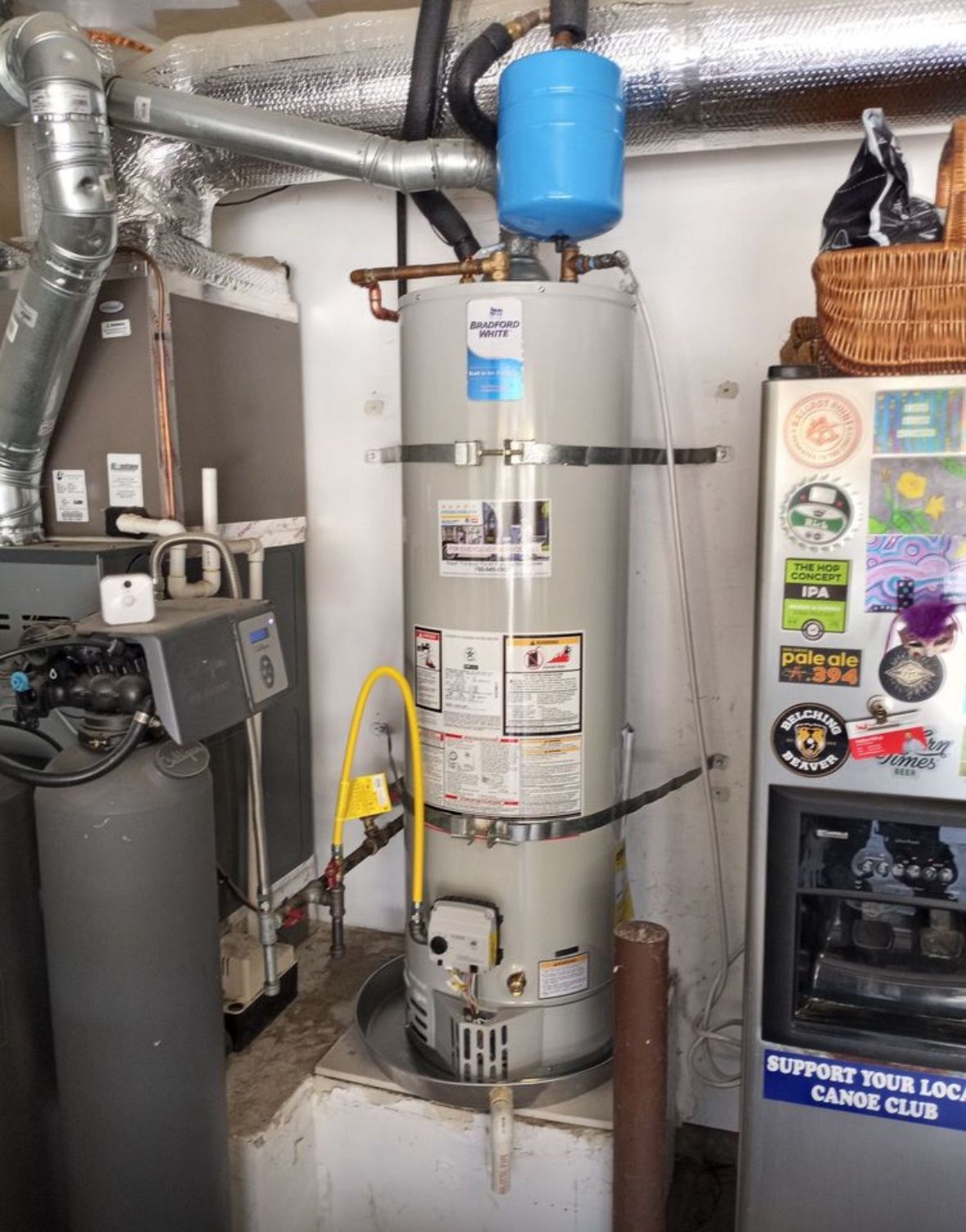 Full water heater installation up to code