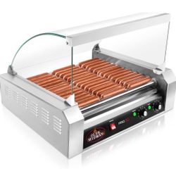 Hot Dog 11 Roller Grill Cooker Machine with Cover  $250