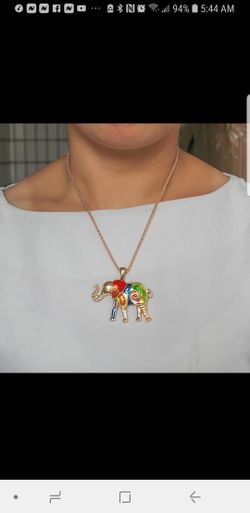 Colorful elephant lovers necklace