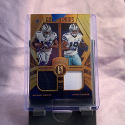 2021 Panini Gold Standard X2 Dallas Cowboys Patch / Michael Gallup / Amari Cooper - Golden Pairs 145/299