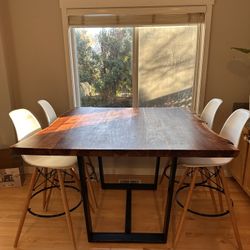 Live Edge High Top Solid Wood Table