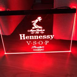 HENNESSY LED NEON RED LIGHT SIGN 8x12
