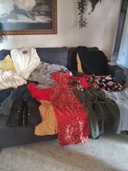 Women clothes and one girls jean dress size 8