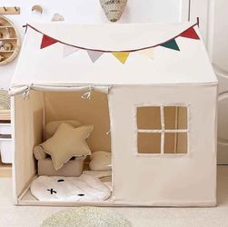 Kids Tent Indoor & Outdoor Toddler Tent Kids Play Tent Large Kids Playhouse Tent Toys with Pennant B