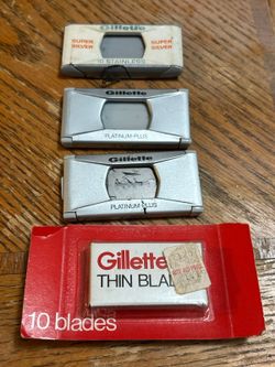 vintage Gillette  razor blades Gillette Super Silver Gillette Plus GilletteThin
