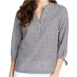 Vineyard Vines Navy & White Gingham Seersucker Top - Size Small