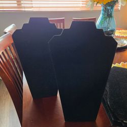 Black Velvet Necklace Display Stands – Set of 28