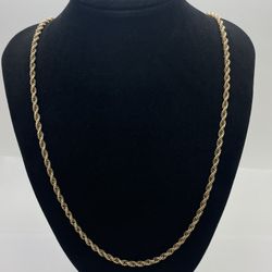 ROPE CHAIN 14KT YG, 19.4 GRAMS, 25” LENGHT, 3.25mm 