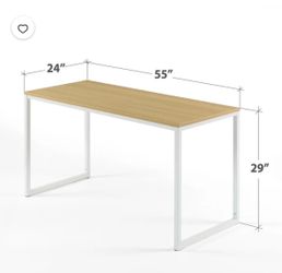 Wooden white frame desk- good condition