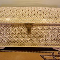 Hand-Painted Moroccan / Moorish Decorative Trunk – Ornate Storage Ches -