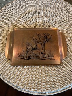 Vintage solid copper serving tray