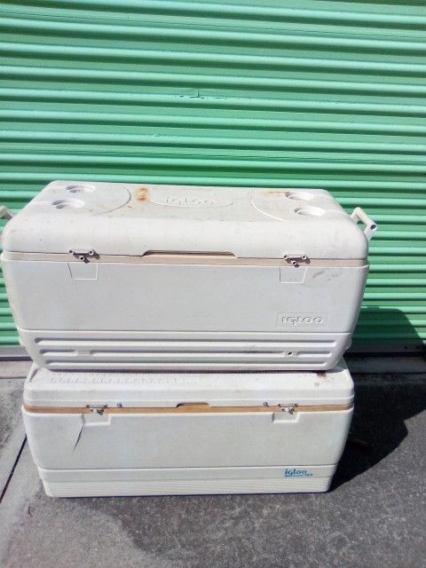 2 Big Coolers Like 120 Quart Ones $30 Each Or Both For $50 Great For Camping Or Fishing