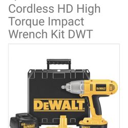1/2 Inch Drive 18V Cordless HD High Torque Impact Wrench Kit DWT