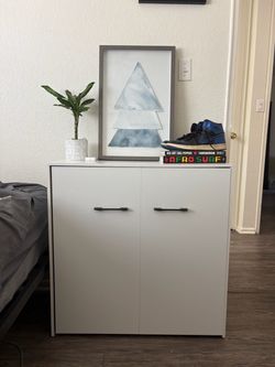 White Two-Door  Cabinet Guest Bed