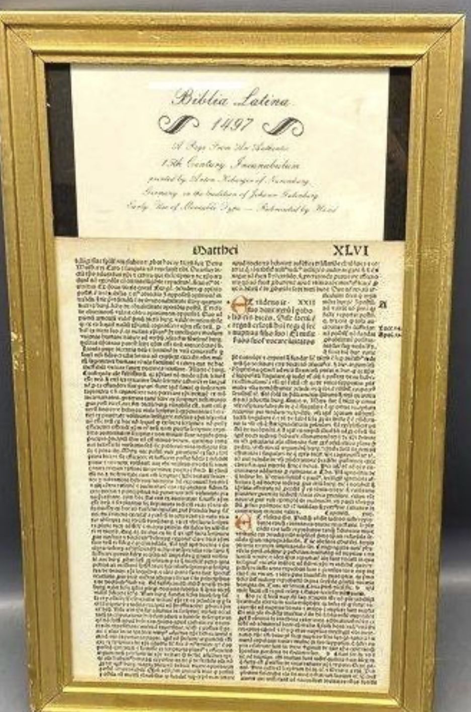1497 INCUNABULA PAGE  FROM THE NEW TESTAMENT 