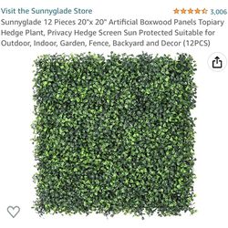 20 Pieces 20"x 20" Artificial Boxwood Panels Topiary Hedge Plant, Privacy Hedge Screen Sun Protected Suitable for Outdoor, Indoor, Garden, Fence, Back