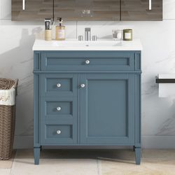 Brand New Sealed 30'' Bathroom Vanity with Top Sink, Modern Bathroom