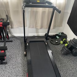 Qvamodo Treadmill For Home, Folding Treadmill With Incline, Treadmill 300Ibs Capacity, 0.6-7.5MPH, APP Control, 64 Programs, Shock Absorption