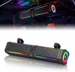KEMIMOTO Midnight 70 Lite 28-inch 8 Speaker UTV Sound Bar 680W, Wireless Bluetooth, FM Radio, Polaris RZR Can-Am Golf Cart Marine