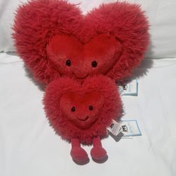 Jellycat Amuseable Large And Small Beatie Heart - New With Tags - Retired Design