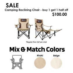 Camping Reclining Chair - Buy 1, Get 1 Half Off