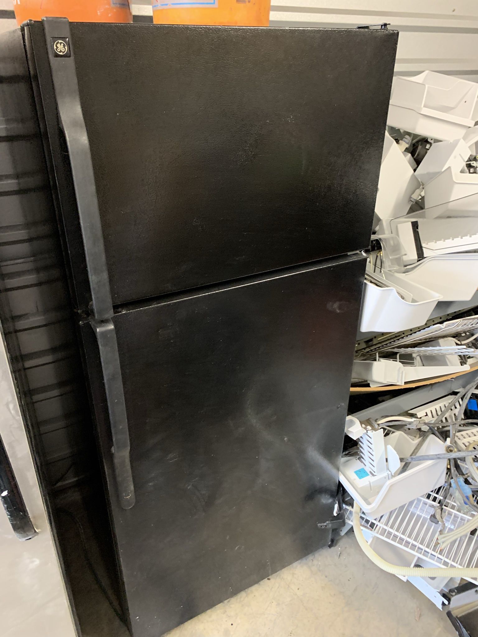 Black GE Refrigerator  Clean And In Good Condition  
