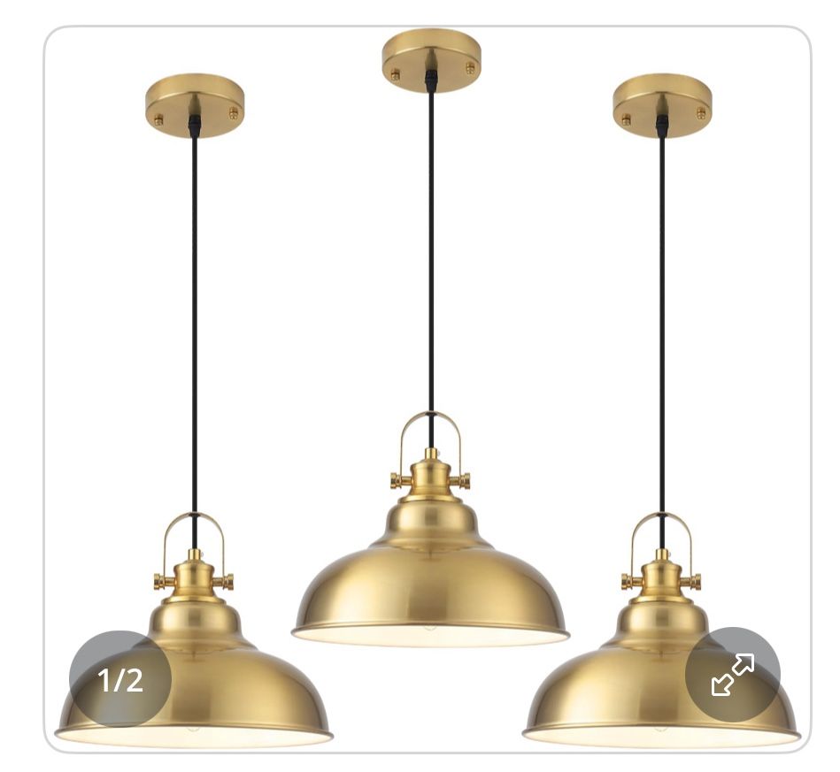 Gold Pendant Light Kitchen Island 3 Pack, 11.41