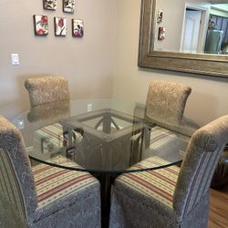 60 Inch Round Glass Table And Chairs