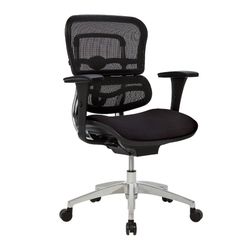 WorkPro® 12000 Series Ergonomic Mesh/Fabric Mid-Back Office Chair, Black/Black, BIFMA Compliant