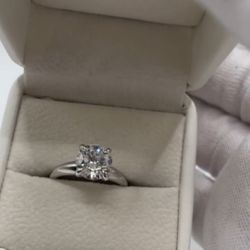 2.5 Carat Cubic zirconia Silver engagement Ring Size 7.5