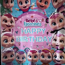 Cry babies Happy Birthday Backdrop