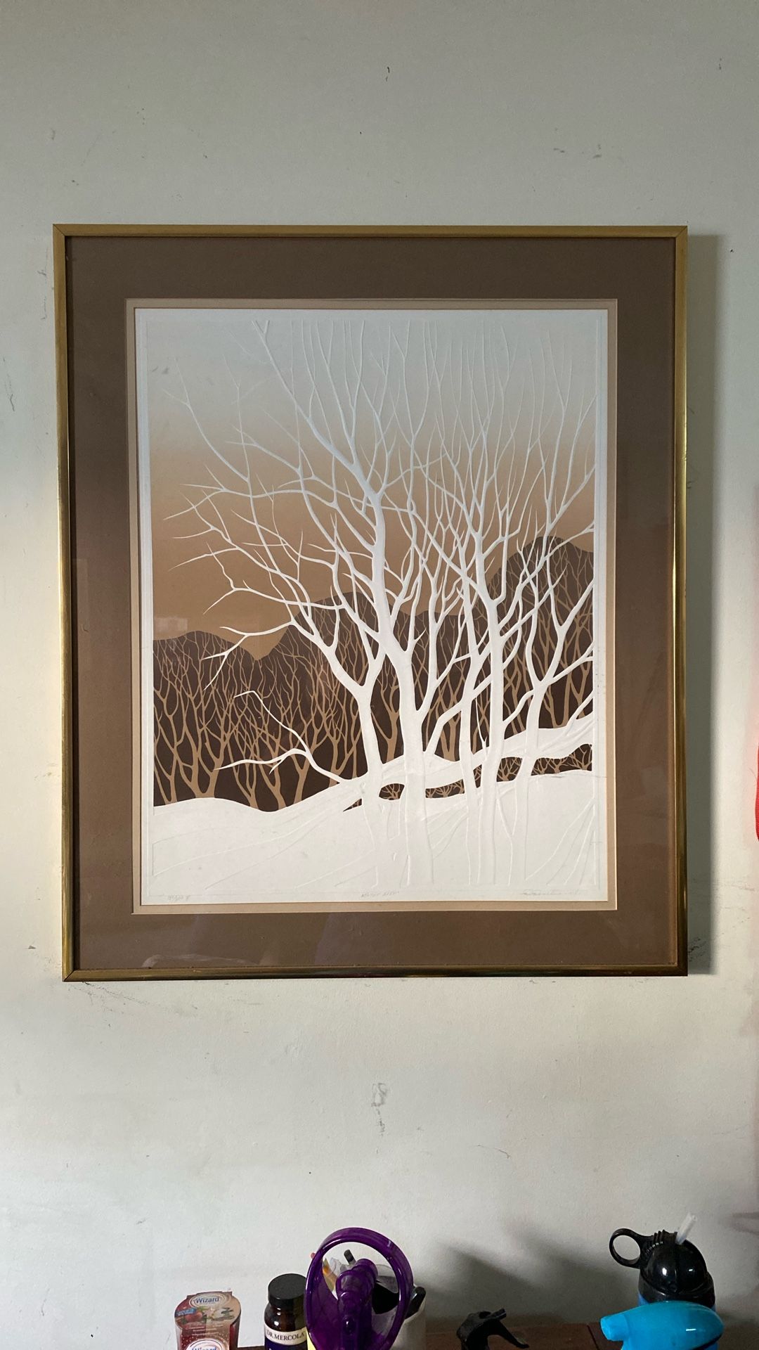 Abstract Winter Landscape Lithograph