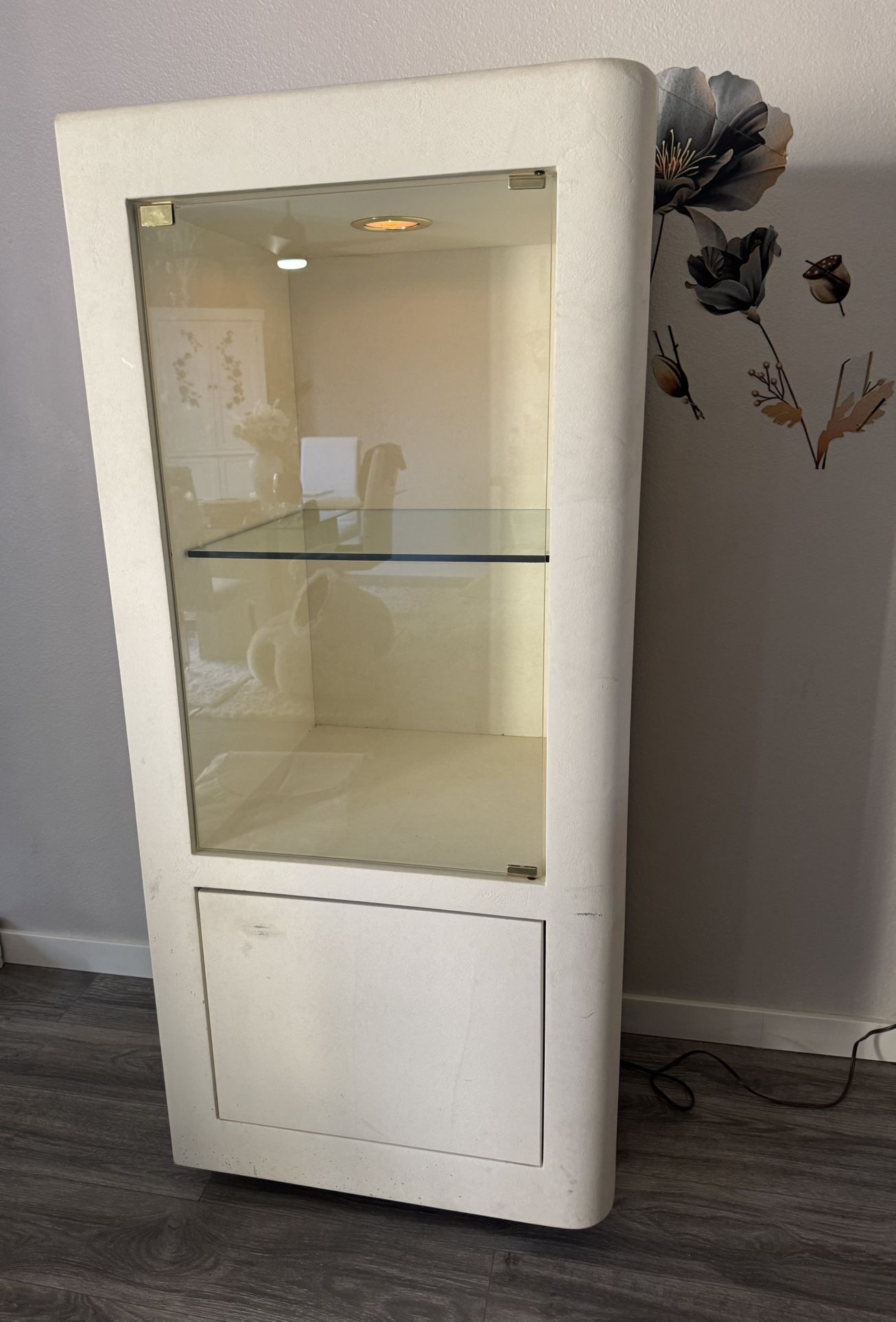 White Wood Curio Display Cabinet