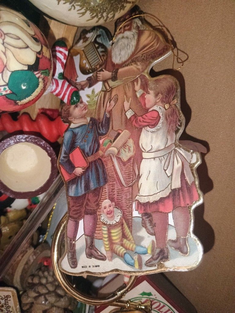 Vintage Christmas Santa Ornament
