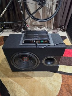 12 inch JBL subwoofer and Sony amp
