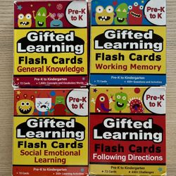 Set of 4 Gifted Learning Flash Cards — Pre-K to K