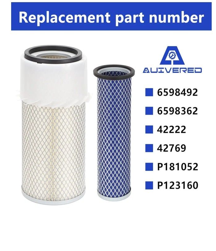   Outer Inner Air Filter Kit - Fit for Bobcat Excavators 325, 328, 331, Bobcat Loaders 641, 643, 645, 741, 743, 751, 753, 763, 773, 7753