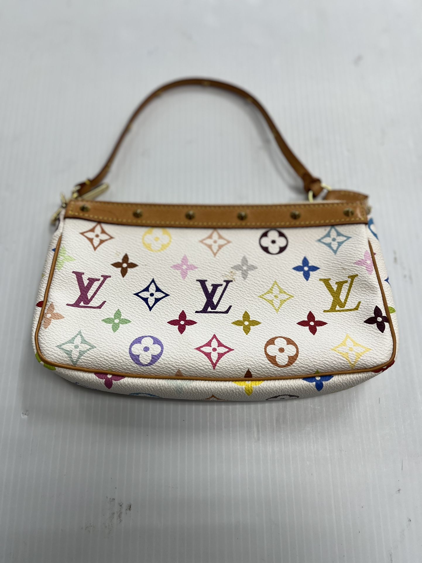 Louis Vuitton Murakami Pochette Multicolor, Entrupy Verified, No Box, No Dust Bag, In Good Condition 