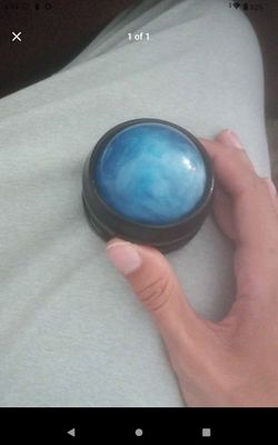 Blue Marble Crystal Ball with Wood Stand
