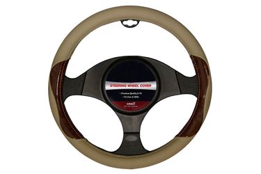 Universal Premium Steering Wheel Cover - Luxe (tan, Small, 13.5-14.5in)