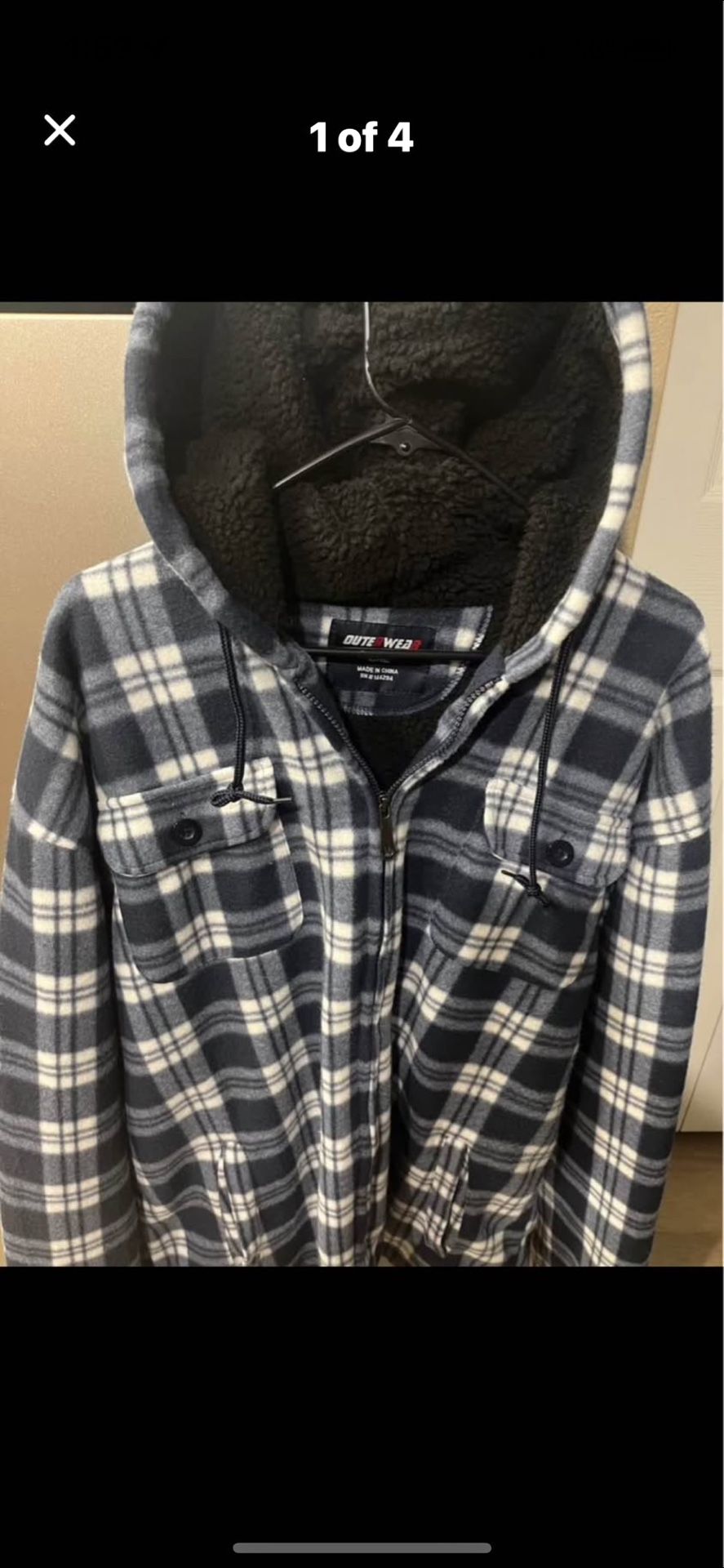 Great Deal New Men’s XXL Outerwear Warm Blue Plaid Coat Great Deal 