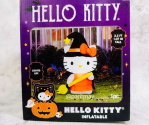 HELLO KITTY®️Halloween 🎃🎀🧹WITCH 🧹🎀🎃3.5ft Light Up inflatable