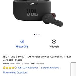 JBL Tune 230NC TWS True Wireless In-Ear Noise Cancelling Headphones 