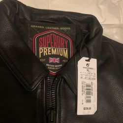 Superdry  Mens Leather Jacket Bnwt
